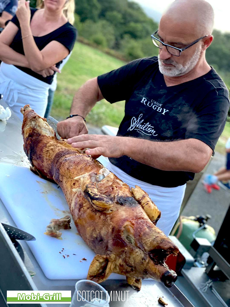 cochon a la broche recette mobi grill