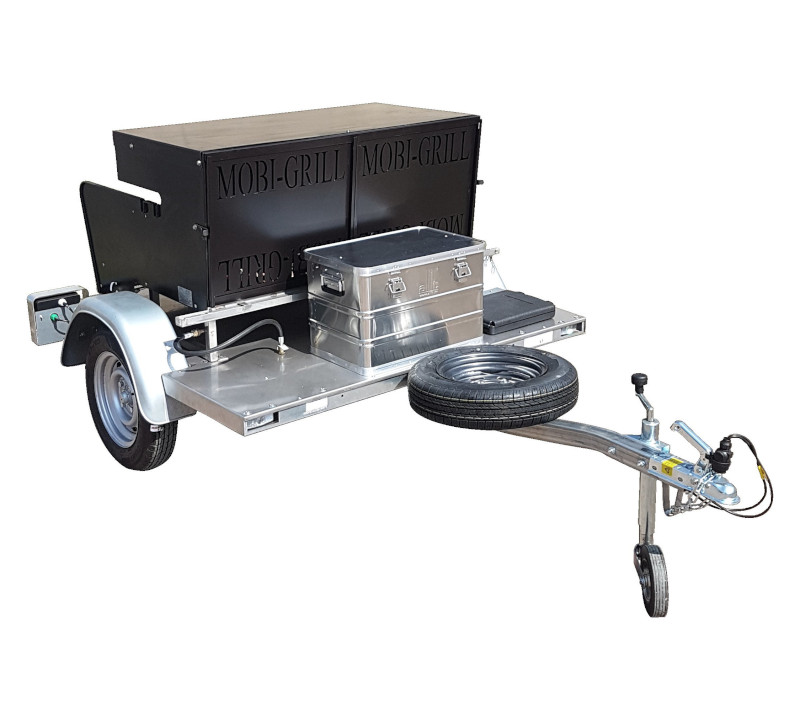 Chariot tourne broche inox pour méchoui professionnel - Mobi-Grill