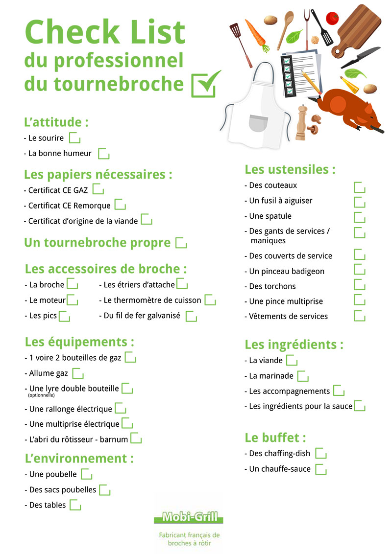 check list rotisseur checklist prestation rotisserie traiteur