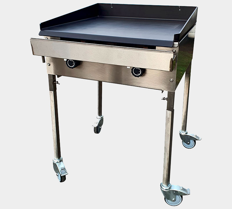 Grande plancha gaz Pro M1200 sur chariot - 2 x 4,8 kW - pour 8 à