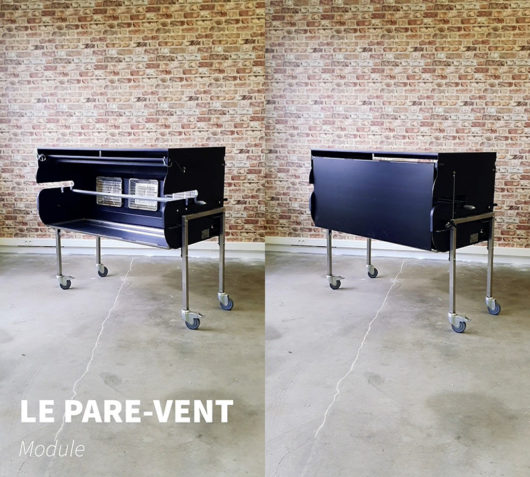 Pare vent tourne broche
